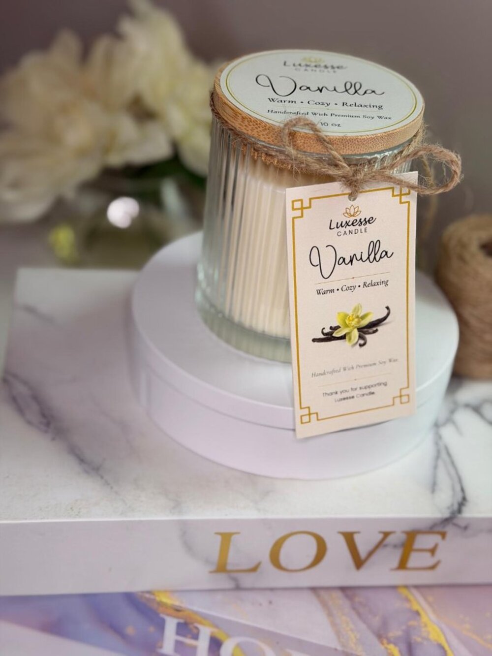 Vanilla Soy Candle – Scented Candles - 10 oz Handcrafted Luxury Candle